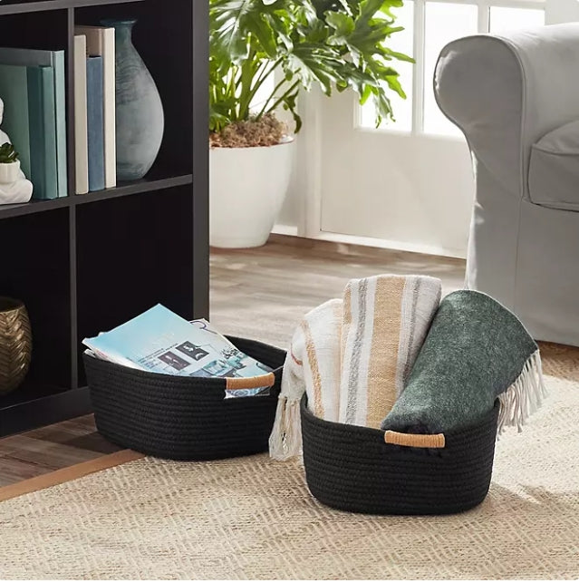 Member's Mark 2-Piece Rope Basket Set with Contrast Handles, Various Colors