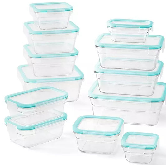 Member's Mark 24-Piece Glass Food Storage Set By Glass lock