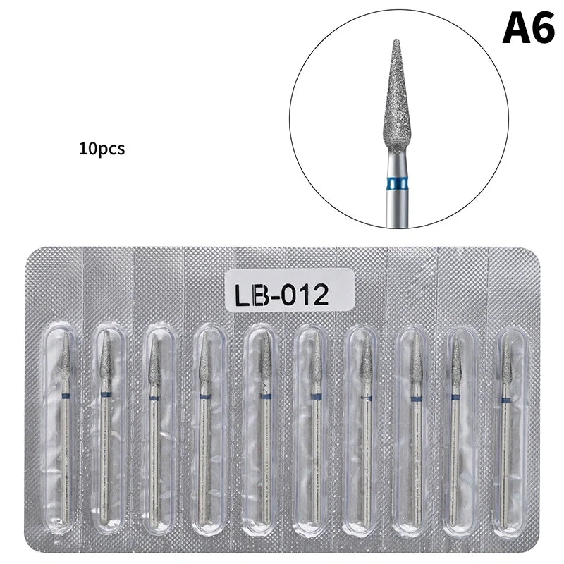 10Pcs Diamond Milling Cutter For Manicure Electric Nail Drill Bits Accessory Pedicure Machine Nail File Gel Remover Tool