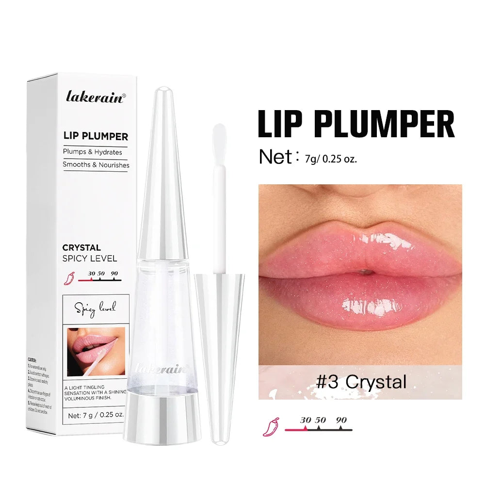 Lakerain Lip Plumper Moisturizing Lip Gloss Transparent Plump Lips Care Lip Stuffer Gift Korean Cosmetics