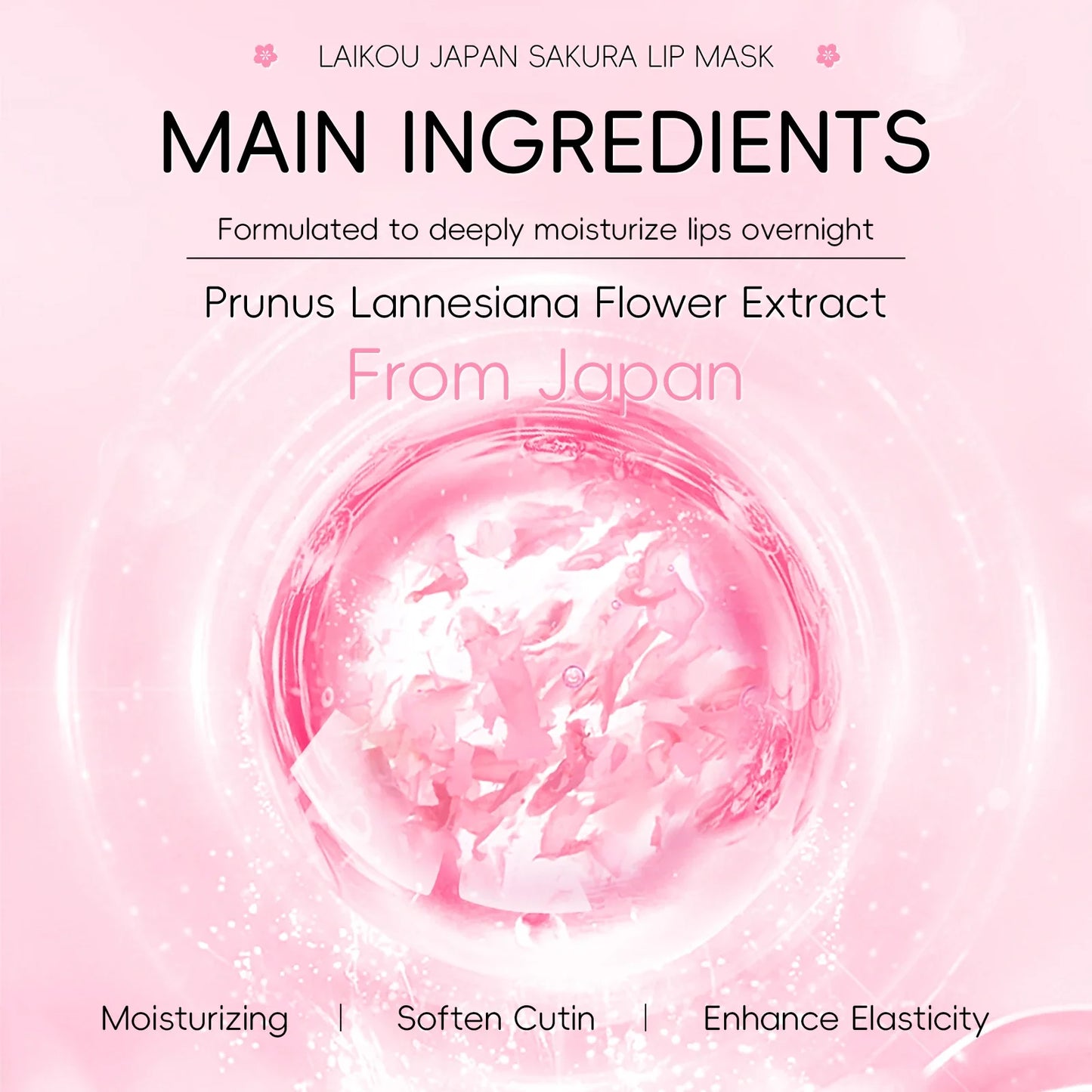 LAIKOU Sakura Lip Mask - Overnight Hydrating Lip Balm for Plump Lip Lines Beauty Care