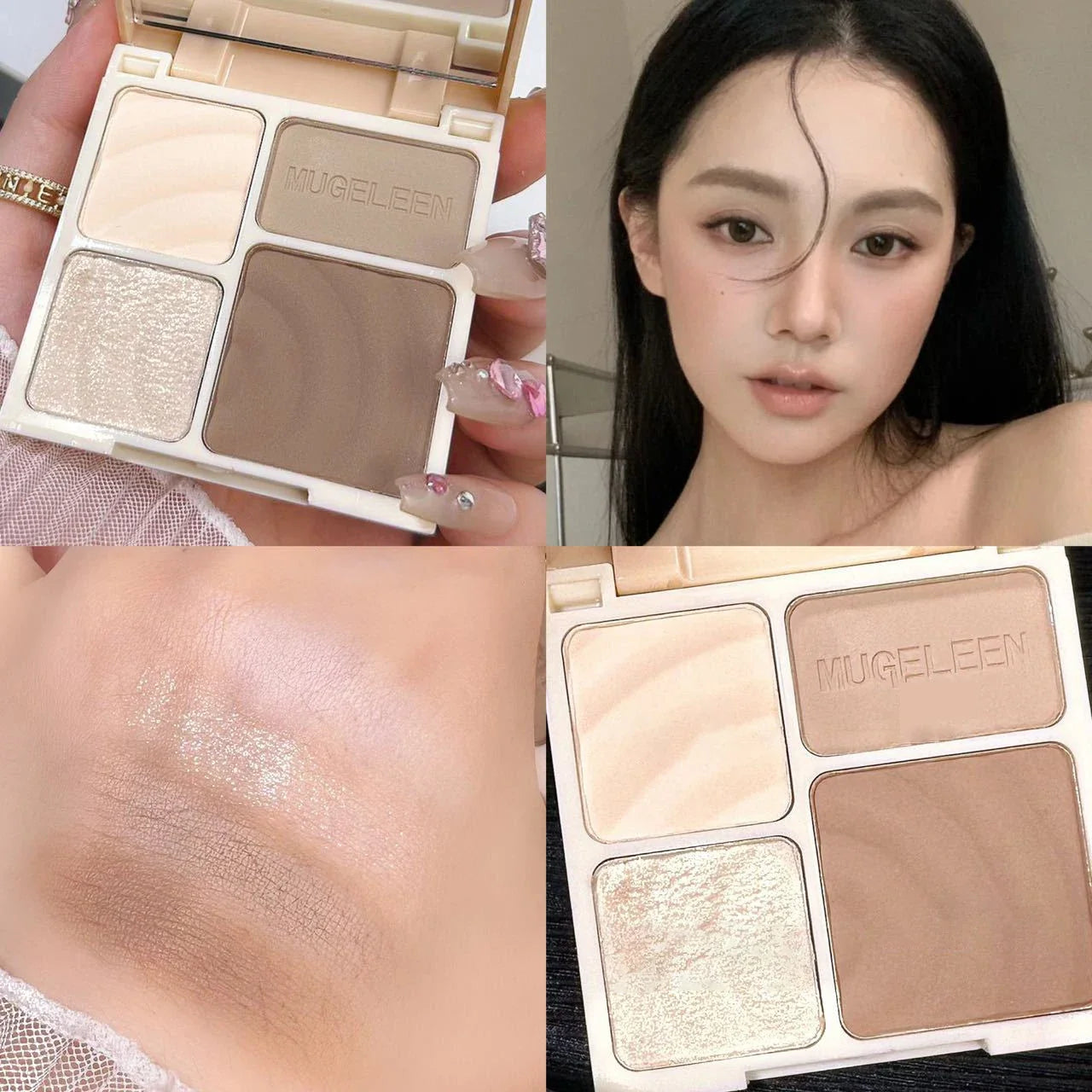 4 Colors Highlighter Contour 3D Facial Bronzer Cosmetic Brightening Beige Matte Highlights Palette Nose Shadow Powder Makeup