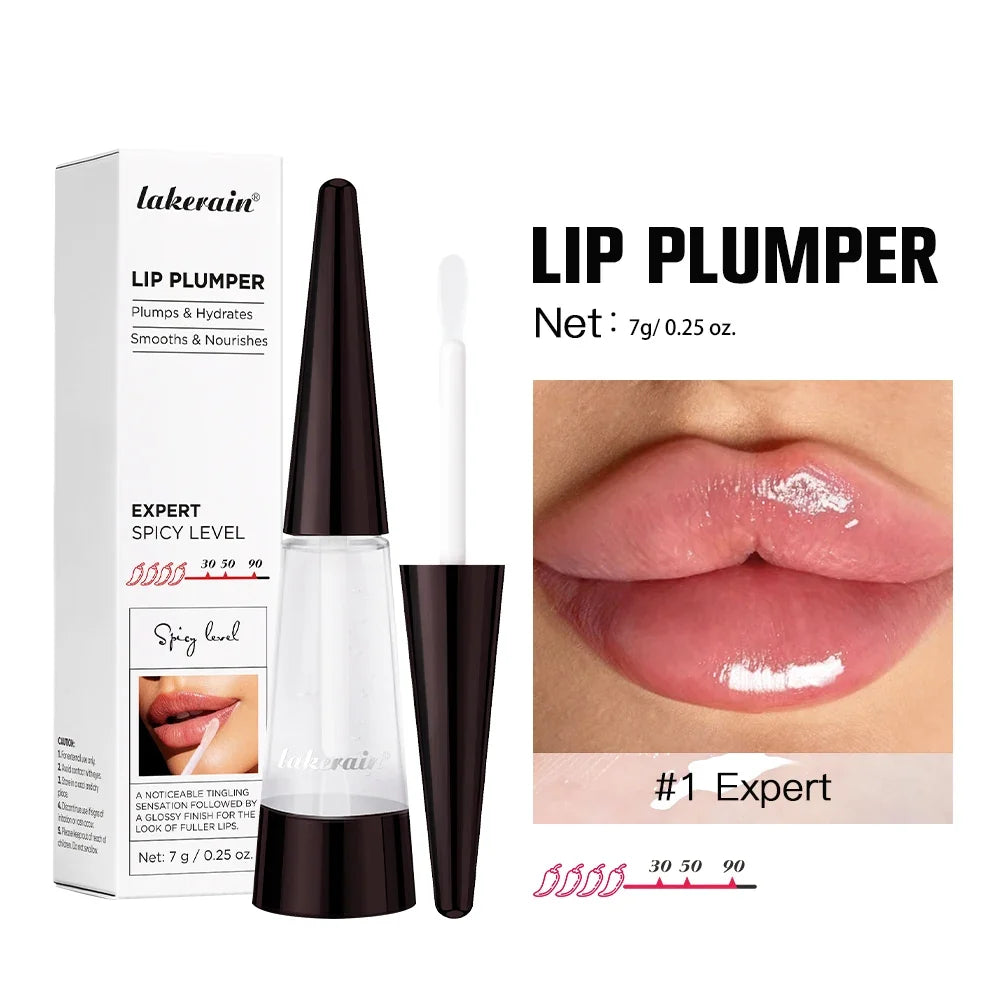 Lakerain Lip Plumper Moisturizing Lip Gloss Transparent Plump Lips Care Lip Stuffer Gift Korean Cosmetics