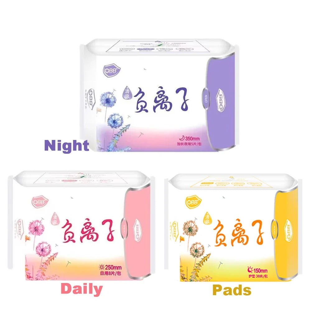 90Pcs/3Pack Anion Sanitary Pads Kill Bacteria Panty Liner Anti Inflammation Remove Yeast Infection Menstrual Pad Anion Sanitary