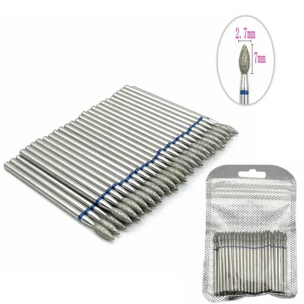 50pc Diamond Nail Drill Cuticle Clean Bit Set Milling Cutter for Manicure Electric  Bits Accessories Dead Skin Remove Tool