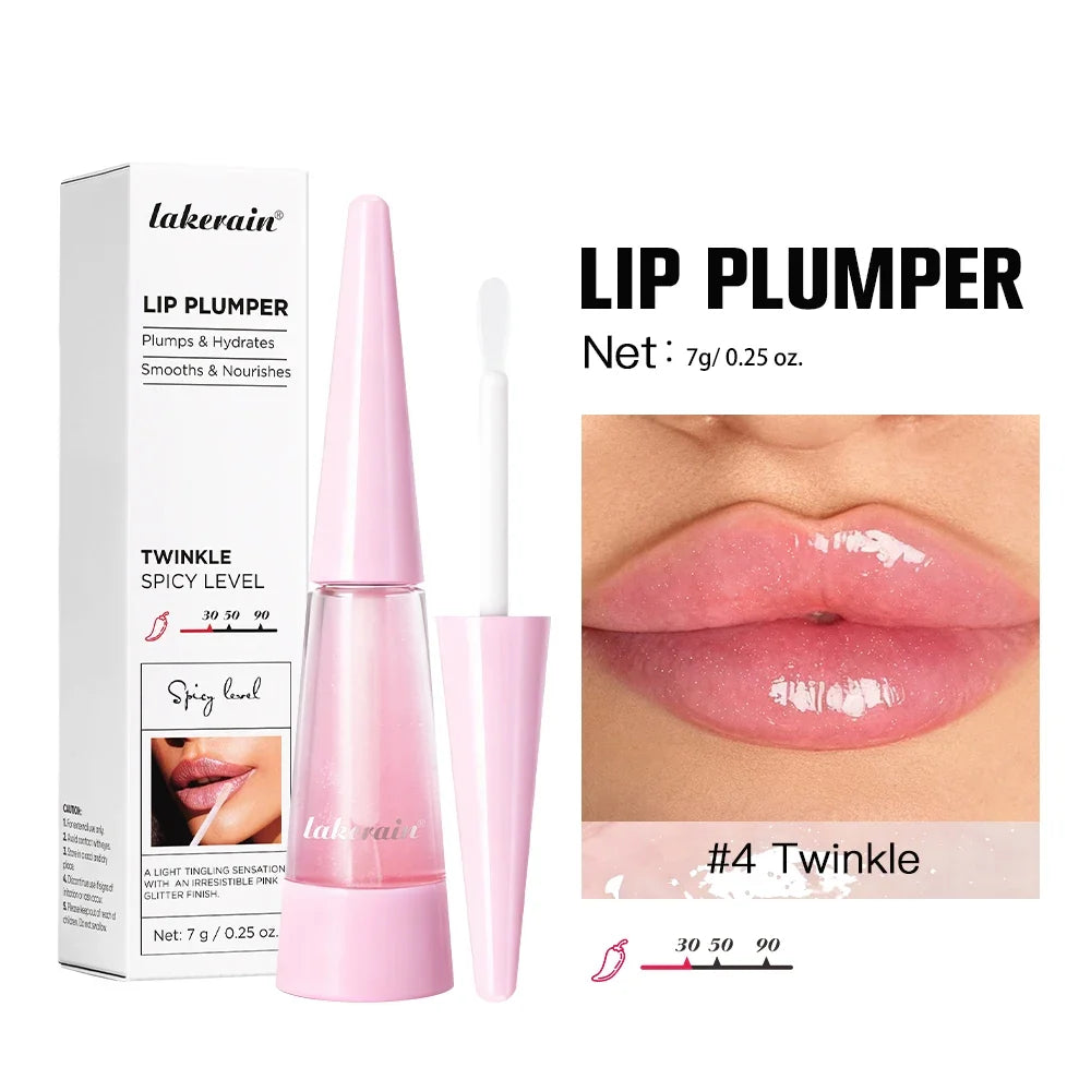 Lakerain Lip Plumper Moisturizing Lip Gloss Transparent Plump Lips Care Lip Stuffer Gift Korean Cosmetics