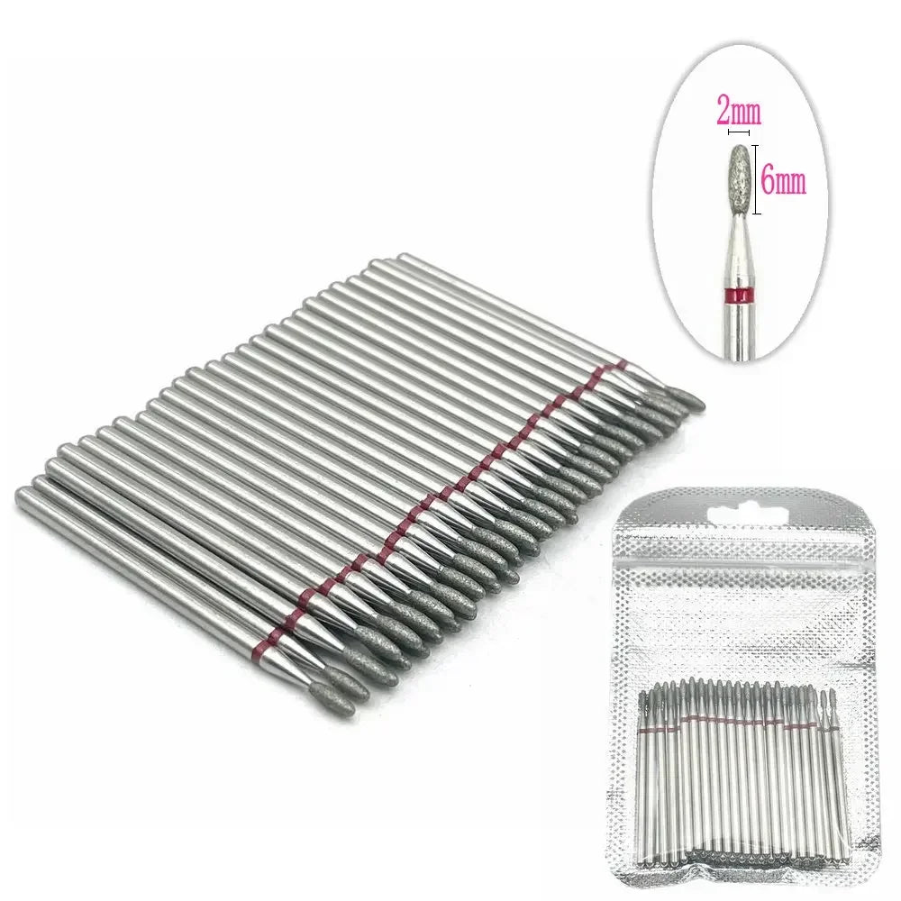 50pc Diamond Nail Drill Cuticle Clean Bit Set Milling Cutter for Manicure Electric  Bits Accessories Dead Skin Remove Tool