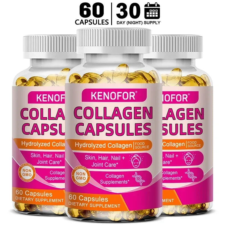 Kenofor 120 Hydrolyzed Collagen Capsules - Support Skin & Joint & Hair & Nail Health - Collagen Supplement