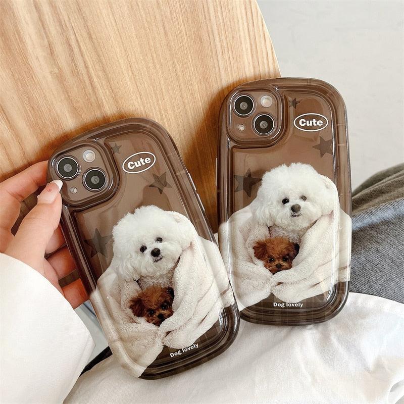 Cute Scottish Plaid Lattice Soft Case For Iphone 14 13 12 11 Pro Max X Xr Xs Max Lovely Dog Shockproof Protective Cover Checkered Plaid Soft Silicone Case