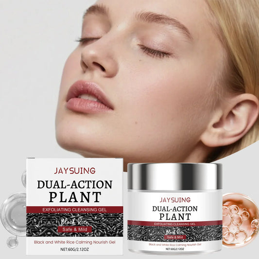 Black Rice Facial Cleansing Gel 60g, Deep Pore Cleanse Exfoliating Scrub Gentle Face Wash for Smooth Skin Daily Cleanser Winter