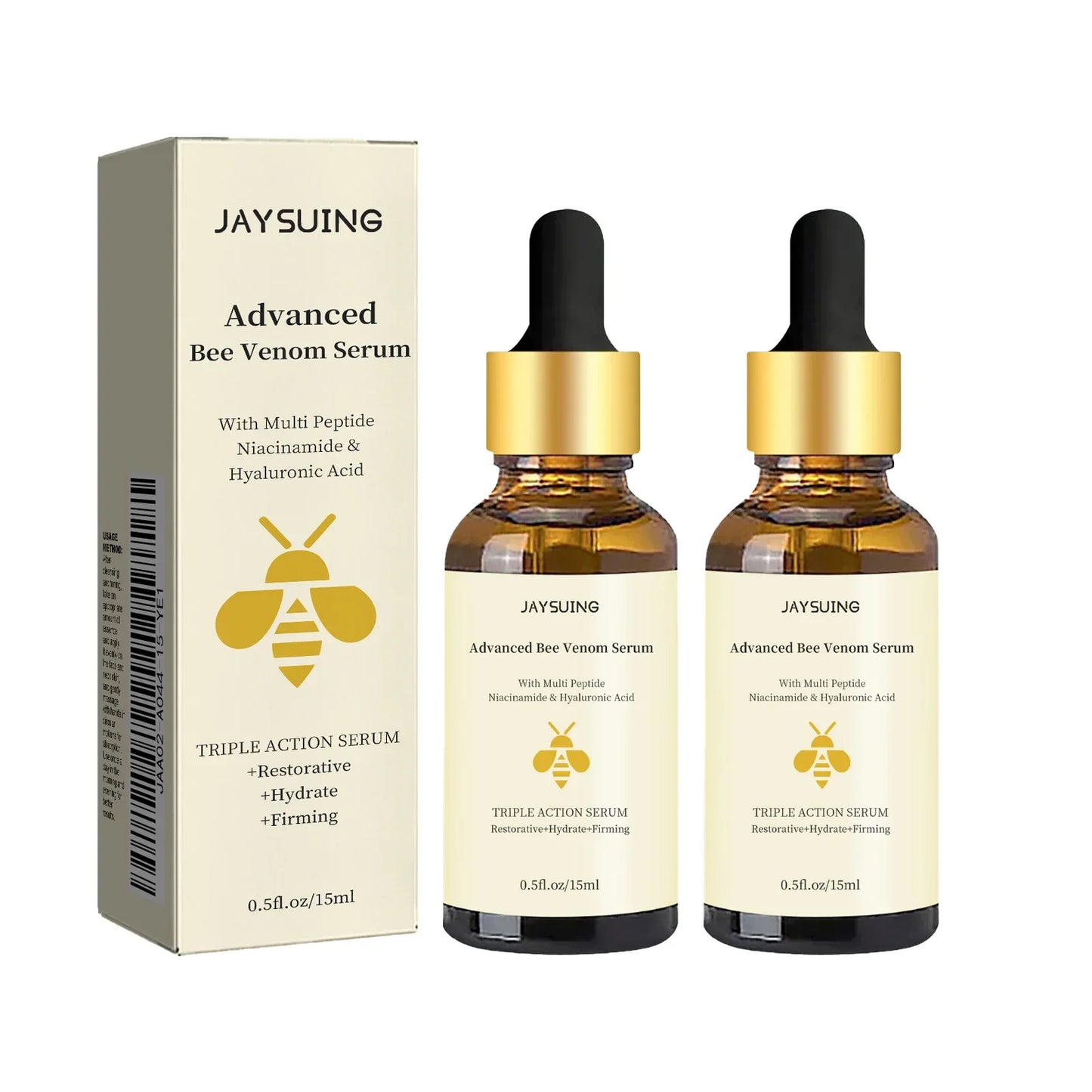 Jaysuing Bee Venom Serum Tighten Lightens Fine Lines Repair Dullness Moisturizing Firming Facial Skin Essence Brightening Skin