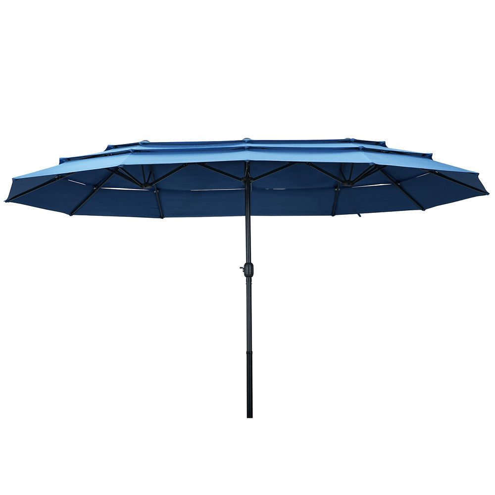 Ainfox 15ft Large Patio Umbrella, 3-Tiers Outdoor Double-Sided Rectangle Market Heavy Duty Umbrellas