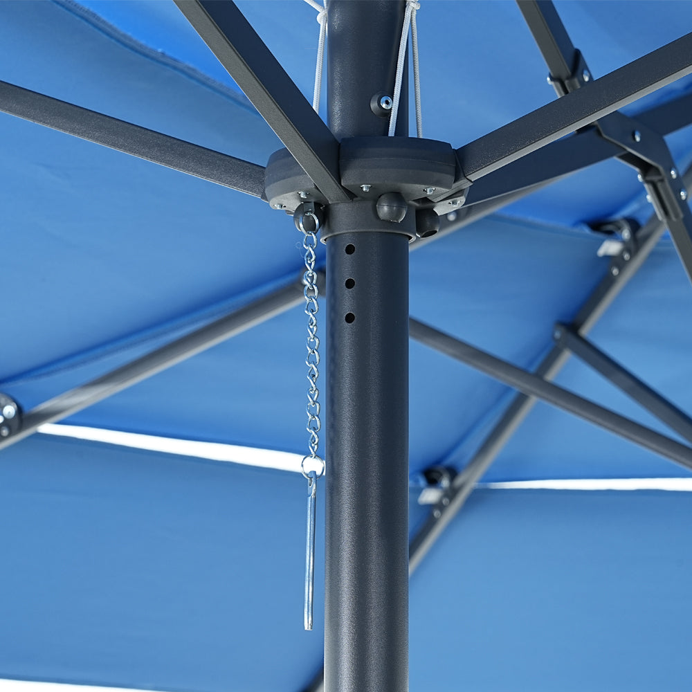 Ainfox 15ft Large Patio Umbrella, 3-Tiers Outdoor Double-Sided Rectangle Market Heavy Duty Umbrellas