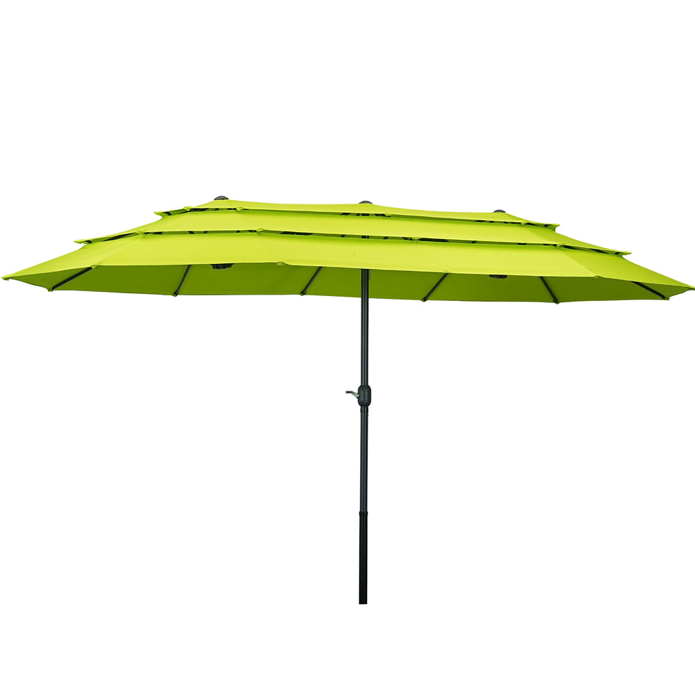 Ainfox 15ft Large Patio Umbrella, 3-Tiers Outdoor Double-Sided Rectangle Market Heavy Duty Umbrellas