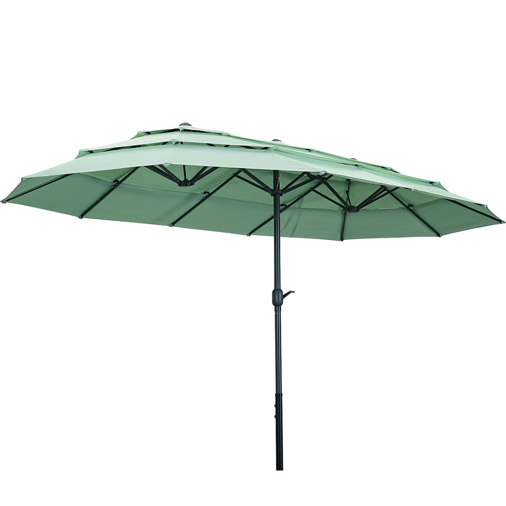Ainfox 15ft Large Patio Umbrella, 3-Tiers Outdoor Double-Sided Rectangle Market Heavy Duty Umbrellas