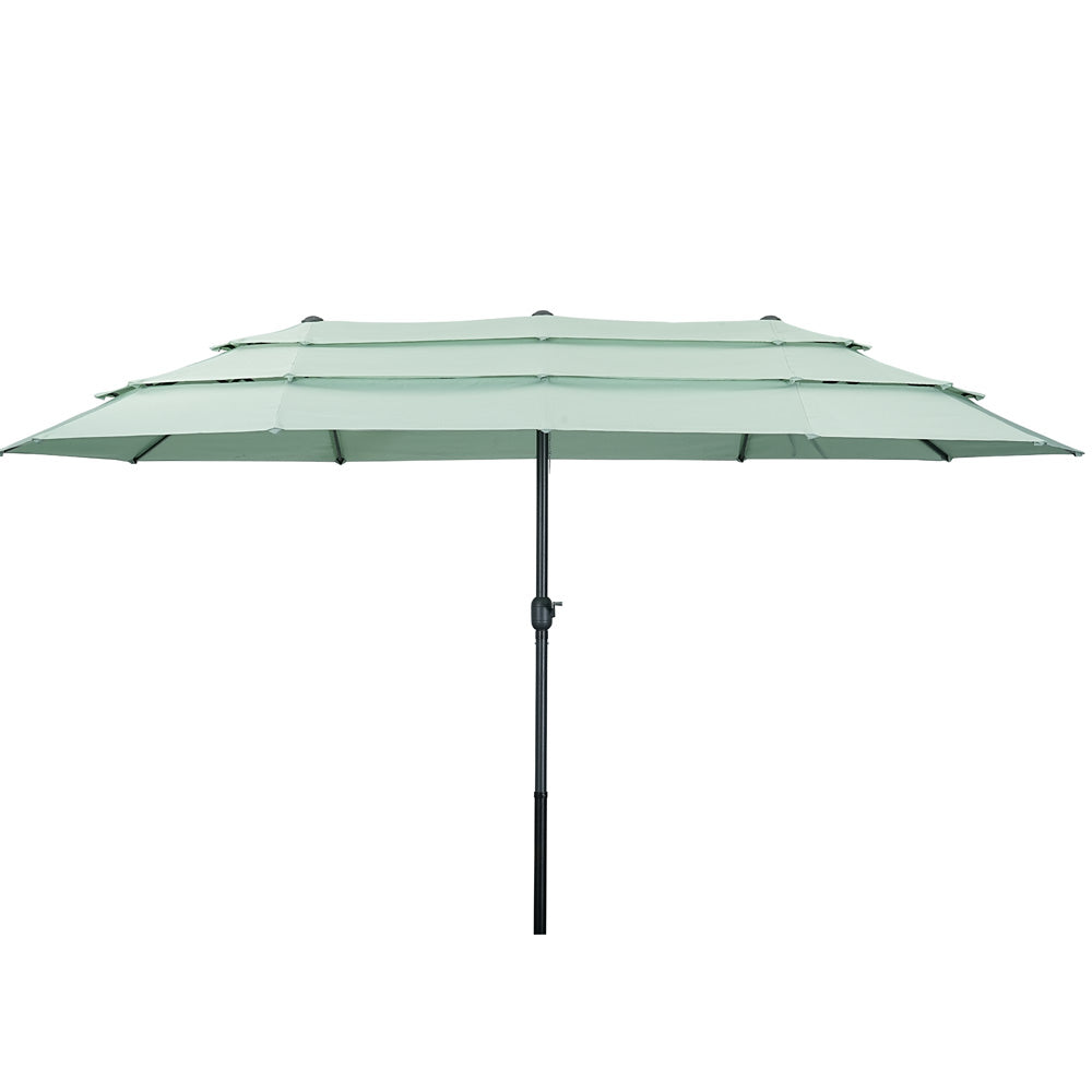 Ainfox 15ft Large Patio Umbrella, 3-Tiers Outdoor Double-Sided Rectangle Market Heavy Duty Umbrellas