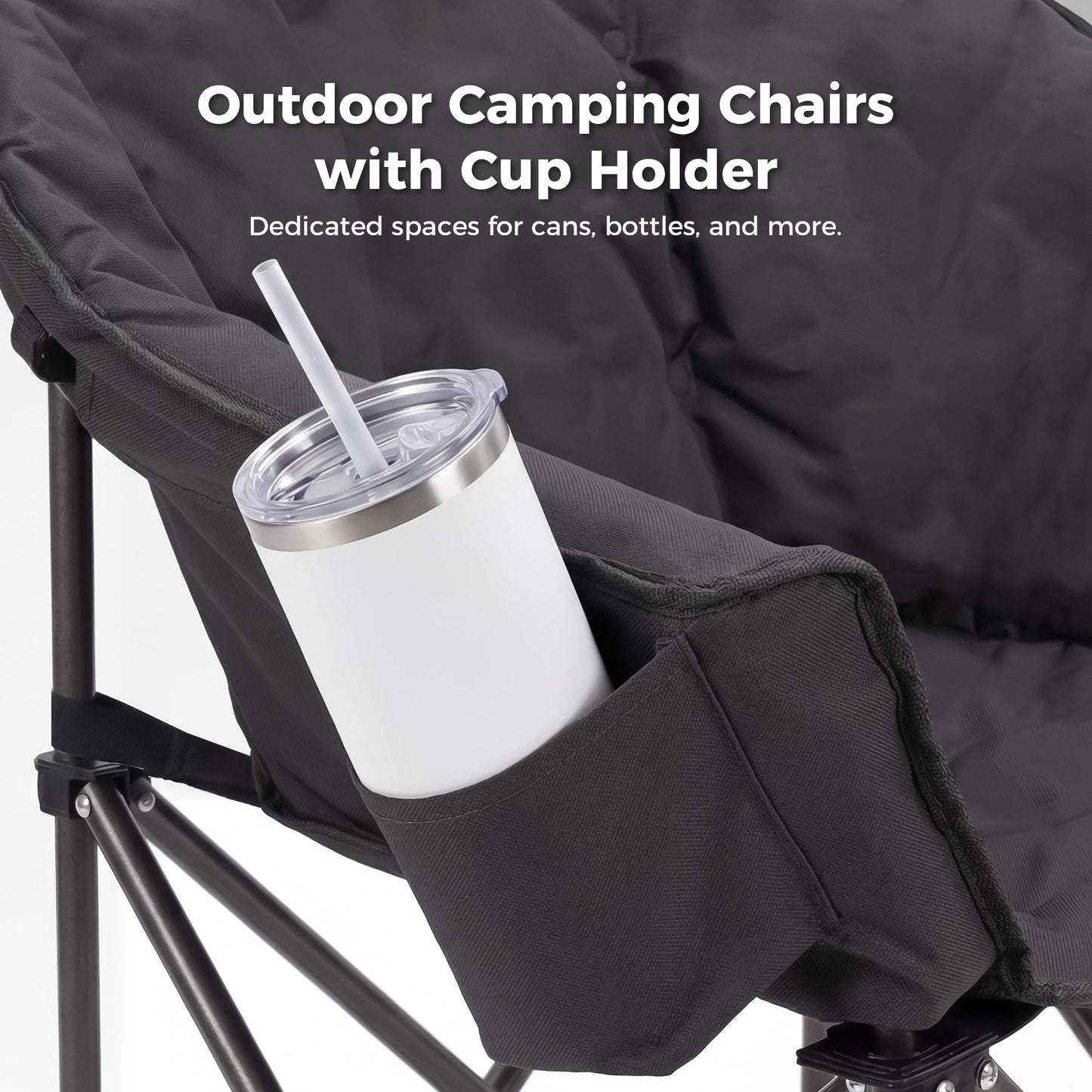 Ainfox 2PCS Oversized Camping Chair Folding Chair Camp Chair for Outdoor, Adults, Men and Women
