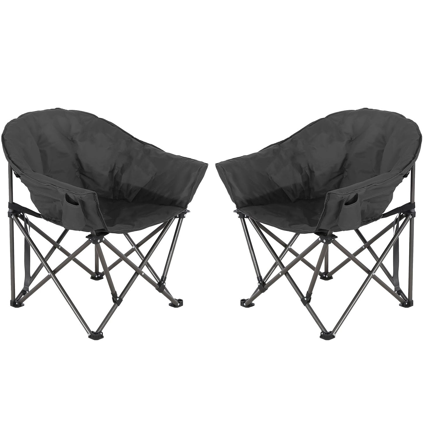 Ainfox 2PCS Oversized Camping Chair Folding Chair Camp Chair for Outdoor, Adults, Men and Women