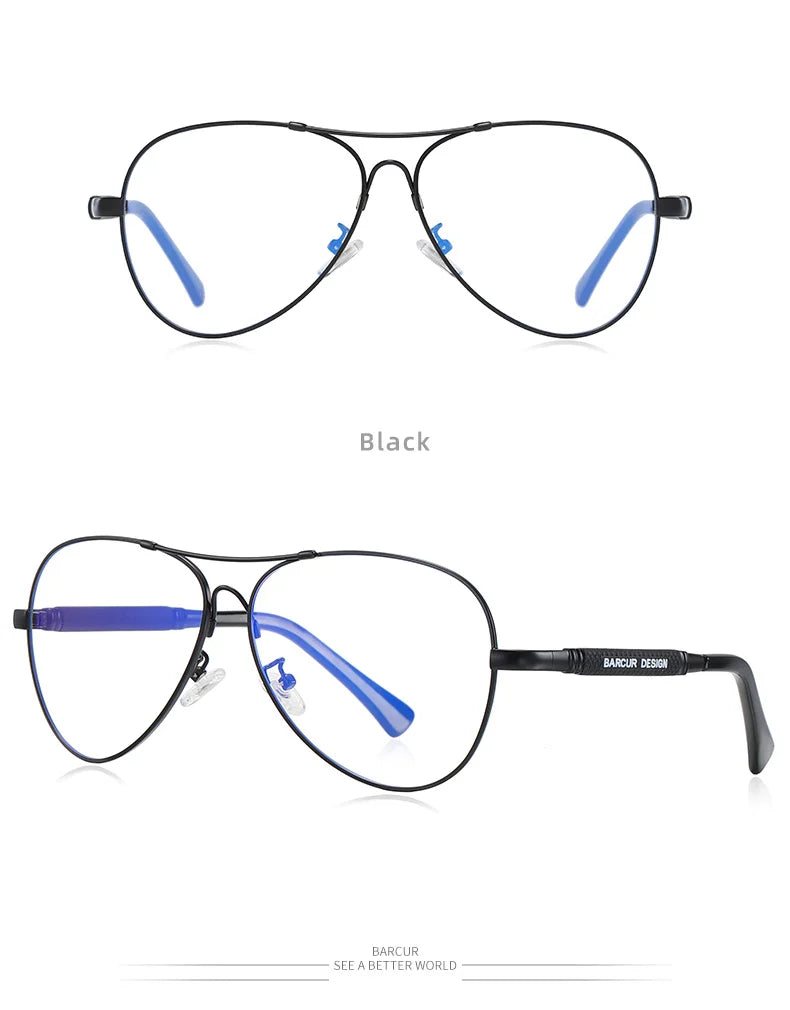 BARCUR Polarized Pilot Sunglasses for Men – Stylish Anti Blue Light UV400 Protection Gradient Mirror Lens Stainless Steel Trendy Frame – Fashion Aviator Sun Glasses for Men Ideal for Driving Travel Summer & Outdoor Activities