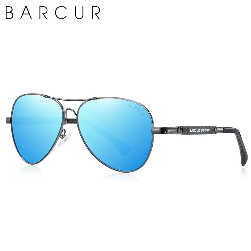 BARCUR Polarized Pilot Sunglasses for Men – Stylish Anti Blue Light UV400 Protection Gradient Mirror Lens Stainless Steel Trendy Frame – Fashion Aviator Sun Glasses for Men Ideal for Driving Travel Summer & Outdoor Activities