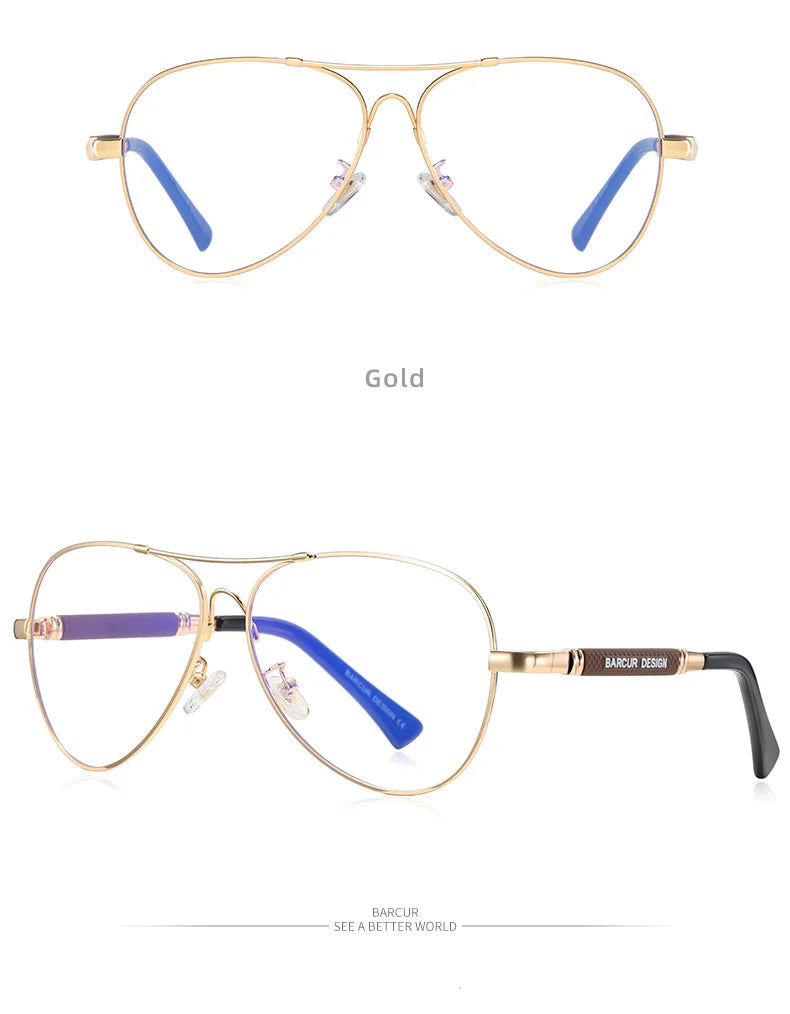 BARCUR Polarized Pilot Sunglasses for Men – Stylish Anti Blue Light UV400 Protection Gradient Mirror Lens Stainless Steel Trendy Frame – Fashion Aviator Sun Glasses for Men Ideal for Driving Travel Summer & Outdoor Activities