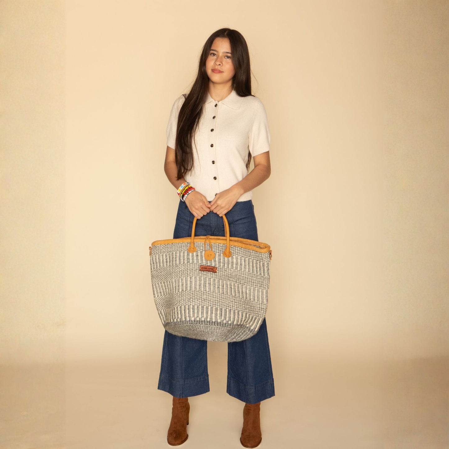 Ash Wisdom Handwoven Sisal Straw Basket Tote