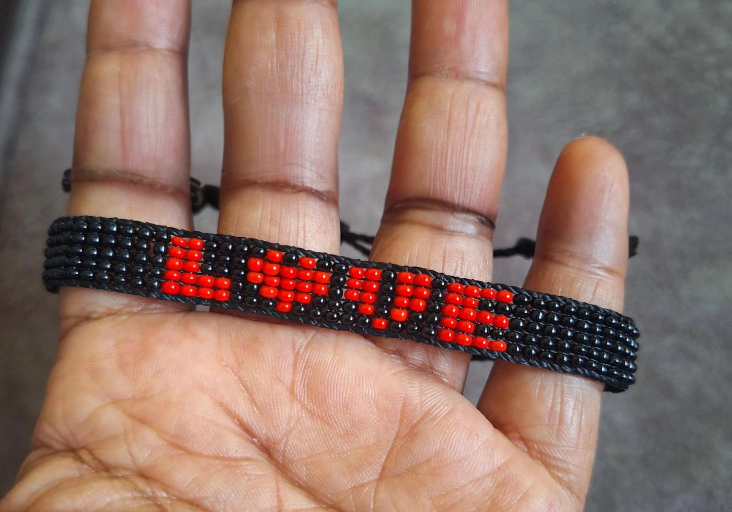 Bold Love Hand Beaded Bracelet