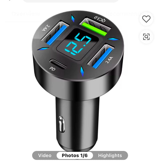 4 USB PORT SUPER FAST CAR CHARGER ADAPTER FOR IPONE SAMSUNG ANDRID CELL PHONE