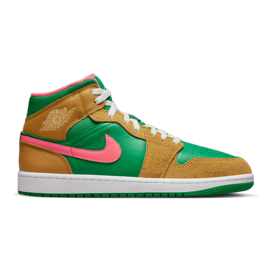 Air Jordan 1 Mid SE Men Sneakers Wheat Watermelon Chutney by NYCMode