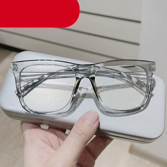Anti Blue Light Glasses Frame Ladies Vintage Big Frame Myopia Eyeglasses Female Oversized Mirror Frames Blue Light Blocking Reading Glasses Spring Hinge Computer Readers For Women