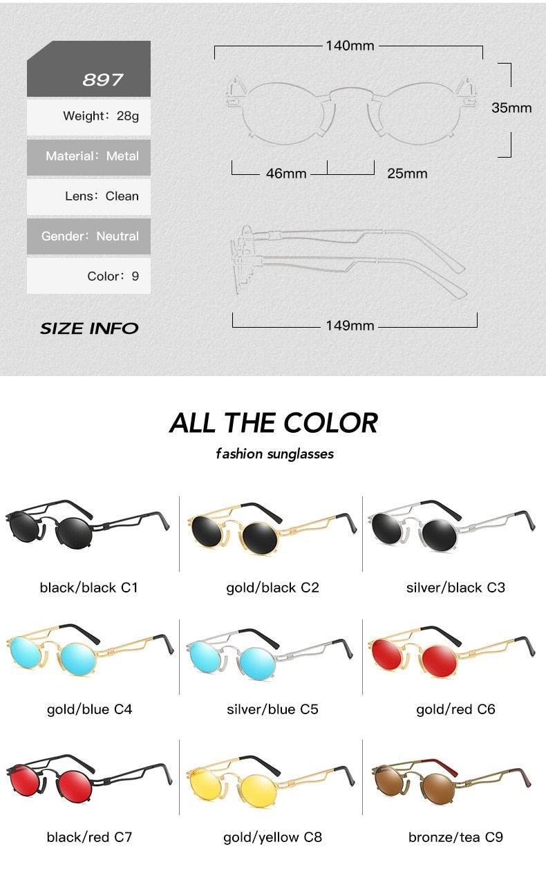 Anti Reflective Retro Eyeglasses Metal Oval Shape  Sunglasses For Women & Men Retro Design  Sun Glasses For Unisex New Colorful Frames New Popular Design