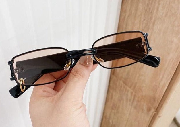 Attractive Sunglasses Square Shape Eyeglasses Metal Black Lenses For Men Women Sun Glasses for Outdoor Travel Driving Sunglasses