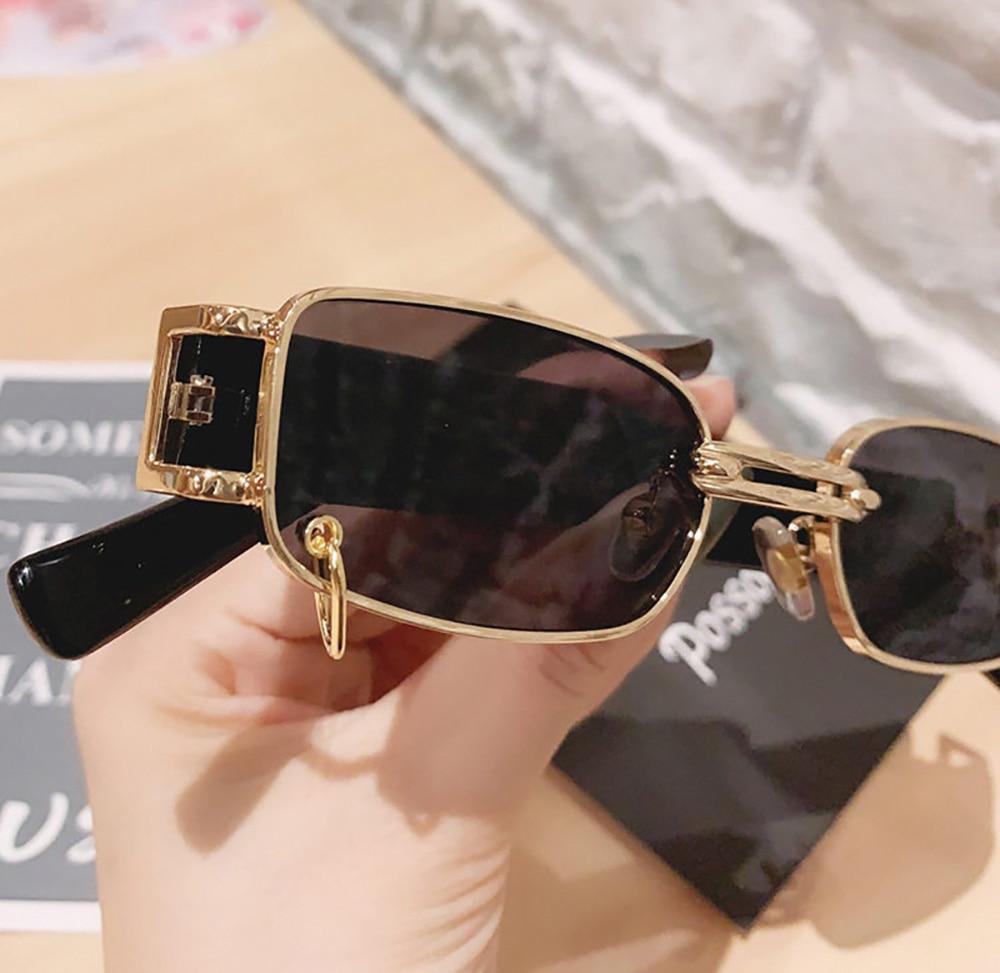 Attractive Sunglasses Square Shape Eyeglasses Metal Black Lenses For Men Women Sun Glasses for Outdoor Travel Driving Sunglasses