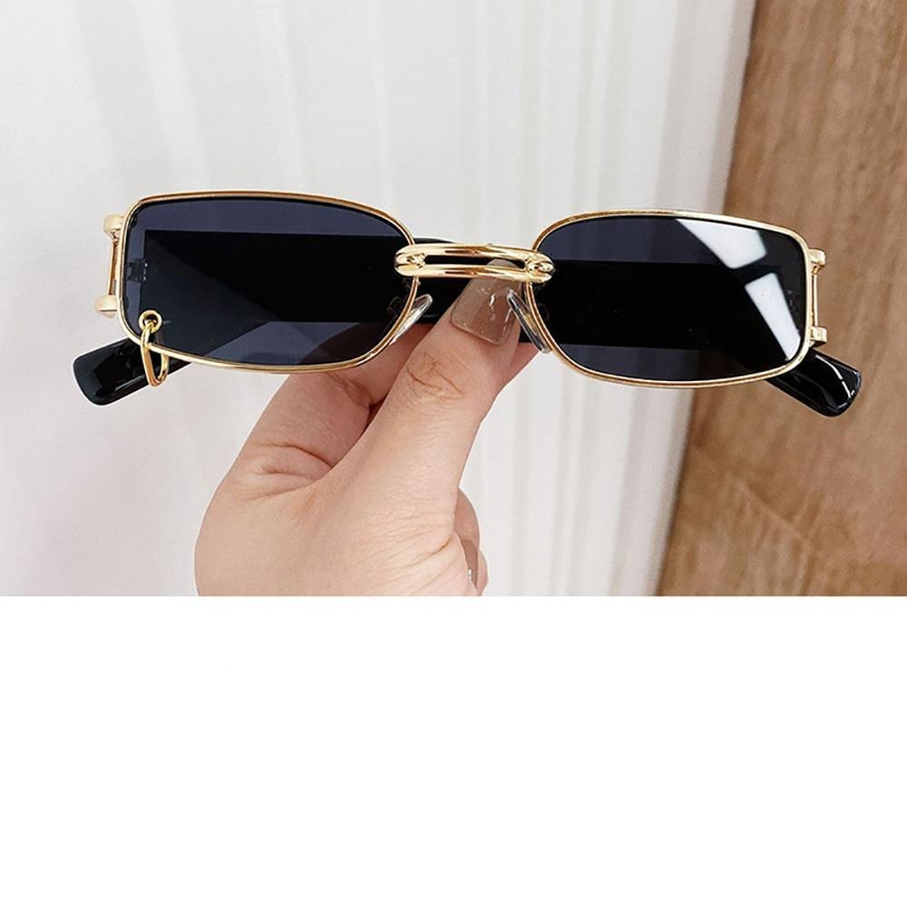 Attractive Sunglasses Square Shape Eyeglasses Metal Black Lenses For Men Women Sun Glasses for Outdoor Travel Driving Sunglasses