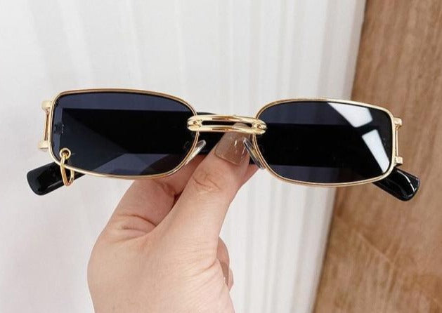 Attractive Sunglasses Square Shape Eyeglasses Metal Black Lenses For Men Women Sun Glasses for Outdoor Travel Driving Sunglasses