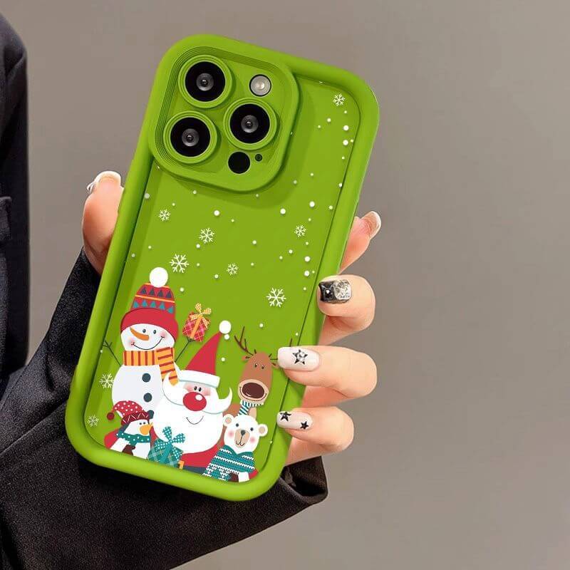 Cute Santa Claus Phone Case Frosted Advanced Christmas Pattern Case