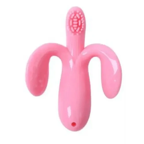 Baby Teether Toys Toddle Safe Banana Teething Ring Silicone Chew Dental Care Toothbrush Nursing Beads Gift For Infant