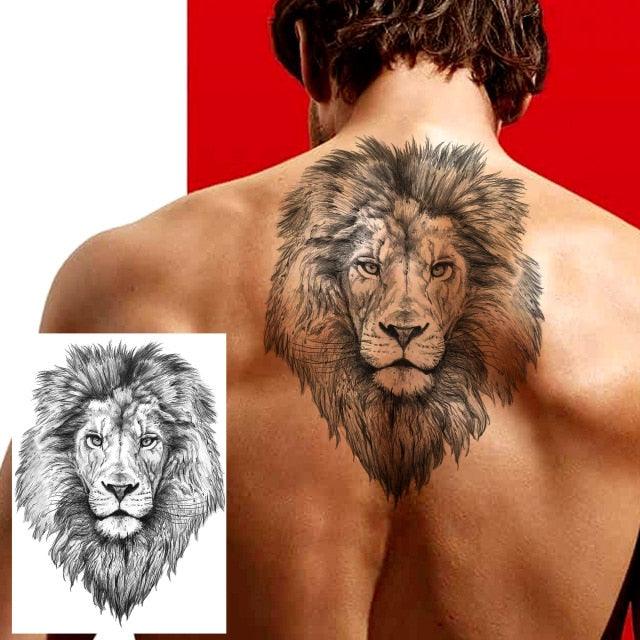 Big Black Tiger Tattoos Waterproof Leopard Tatoos Large Monster Body Arm Legs Tattoo Cool Tiger Face Temporary Tattoos For Women Men