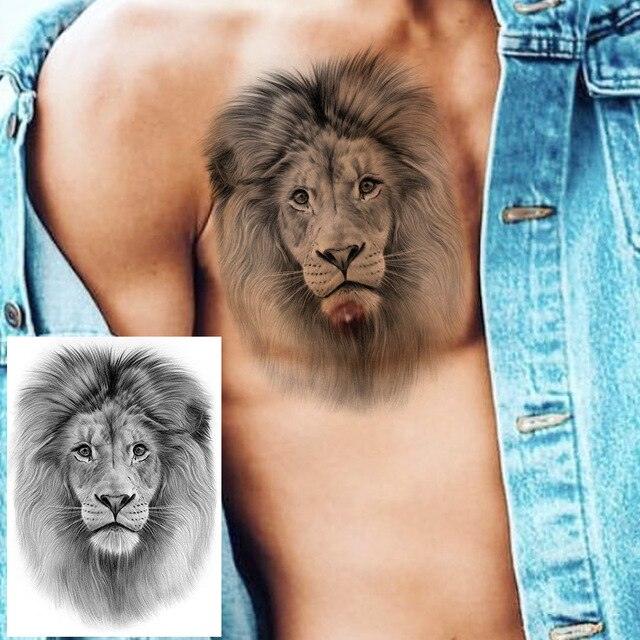 Big Black Tiger Tattoos Waterproof Leopard Tatoos Large Monster Body Arm Legs Tattoo Cool Tiger Face Temporary Tattoos For Women Men