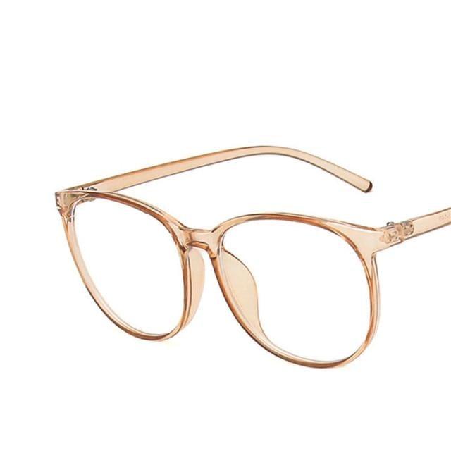 Black Fashion Anti Blue Light Transparent Computer Glasses Lightweight Frames  For Women Men Round Eyewear Round Women Optical Eyewear Frames Vintage Cat Eye