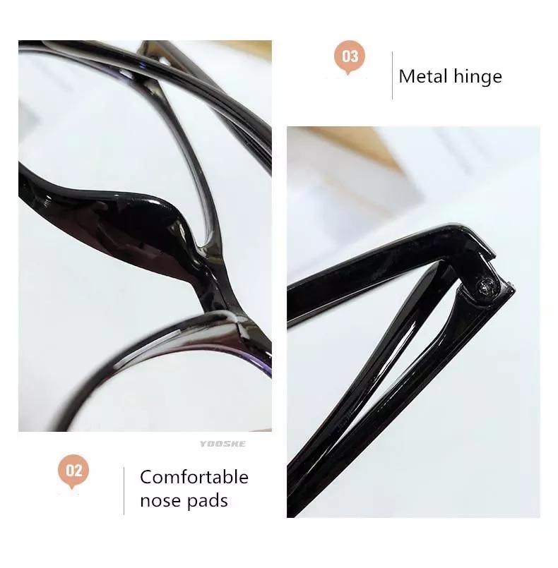 Black Fashion Anti Blue Light Transparent Computer Glasses Lightweight Frames  For Women Men Round Eyewear Round Women Optical Eyewear Frames Vintage Cat Eye