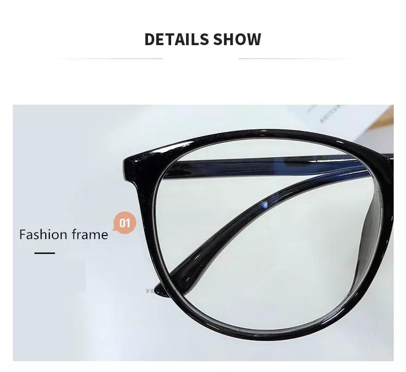 Black Fashion Anti Blue Light Transparent Computer Glasses Lightweight Frames  For Women Men Round Eyewear Round Women Optical Eyewear Frames Vintage Cat Eye