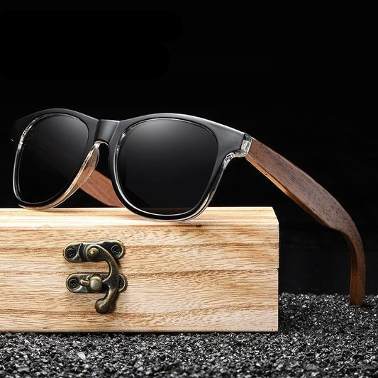 Black Men Wood Frame Sunglasses Mirror Polarized Sun Glasses For  Male Wooden Temples Sunglass Vintage Design Summer UV Protection Lightweight Frames Sunglasses For Men
