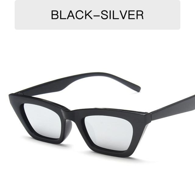 Black Rectangle Sunglasses For Women Retro Driving Glasses Vintage Fashion Style Cat Eye Sunglasses Women Small Cool Sun Glasses Luxury Eyewear