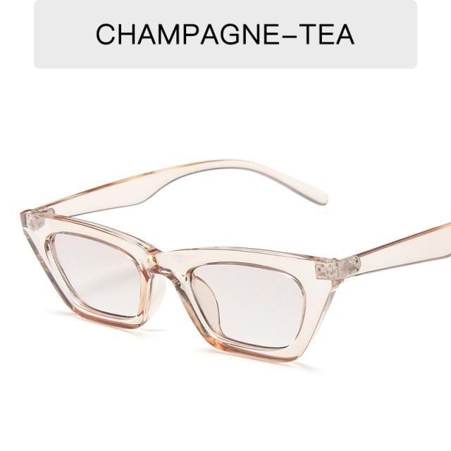 Black Rectangle Sunglasses For Women Retro Driving Glasses Vintage Fashion Style Cat Eye Sunglasses Women Small Cool Sun Glasses Luxury Eyewear