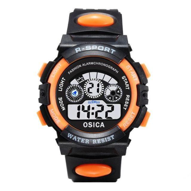 Boys Sports Military Kids Digital Watches Student Childrens Watch Fashion Luminous Led Alarm Camouflage Green Waterproof 7 Color Led Backlight Multifuction Wristwatch For Boys Girls