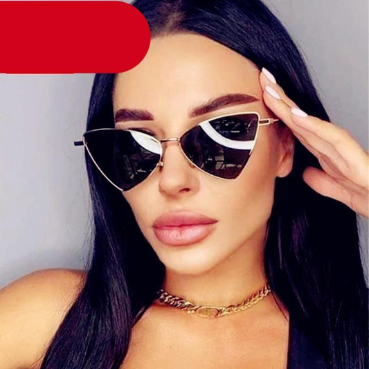Cat Eye Sunglasses Rimless Cateye Sunglasses Retro Vintage Narrow Triangle Glasses for Women MenModern Retro Triangle Elegant Sunglasses For Women New Luxury Style  Glasses For Women/Men New Retro Style Eyeglasses For Women