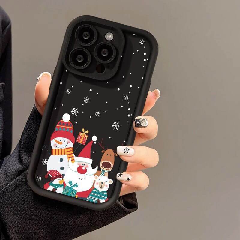 Cute Santa Claus Phone Case Frosted Advanced Christmas Pattern Case