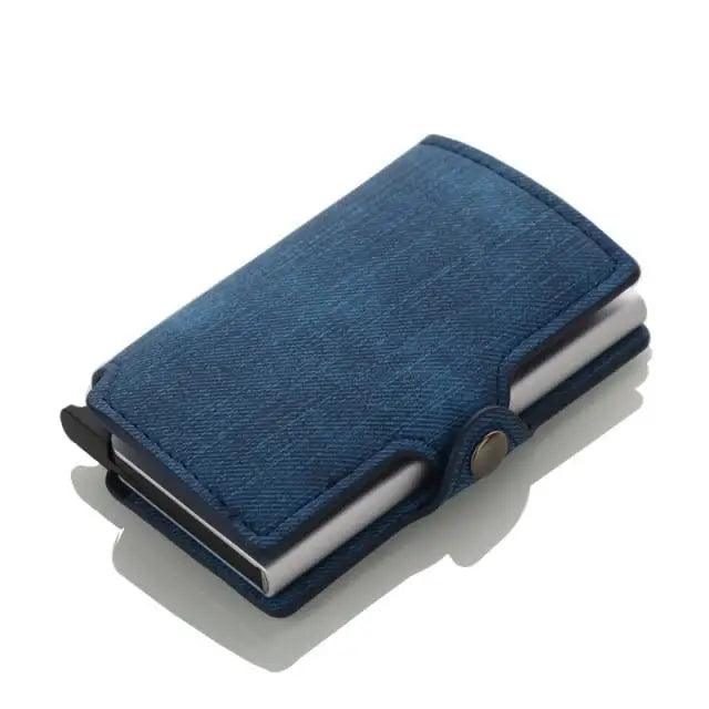 Classic Multifunction Automatic Aluminum Alloy Leather Credit Card Holder Retro New Pop-Up Card Ejector Business Wallets For Men