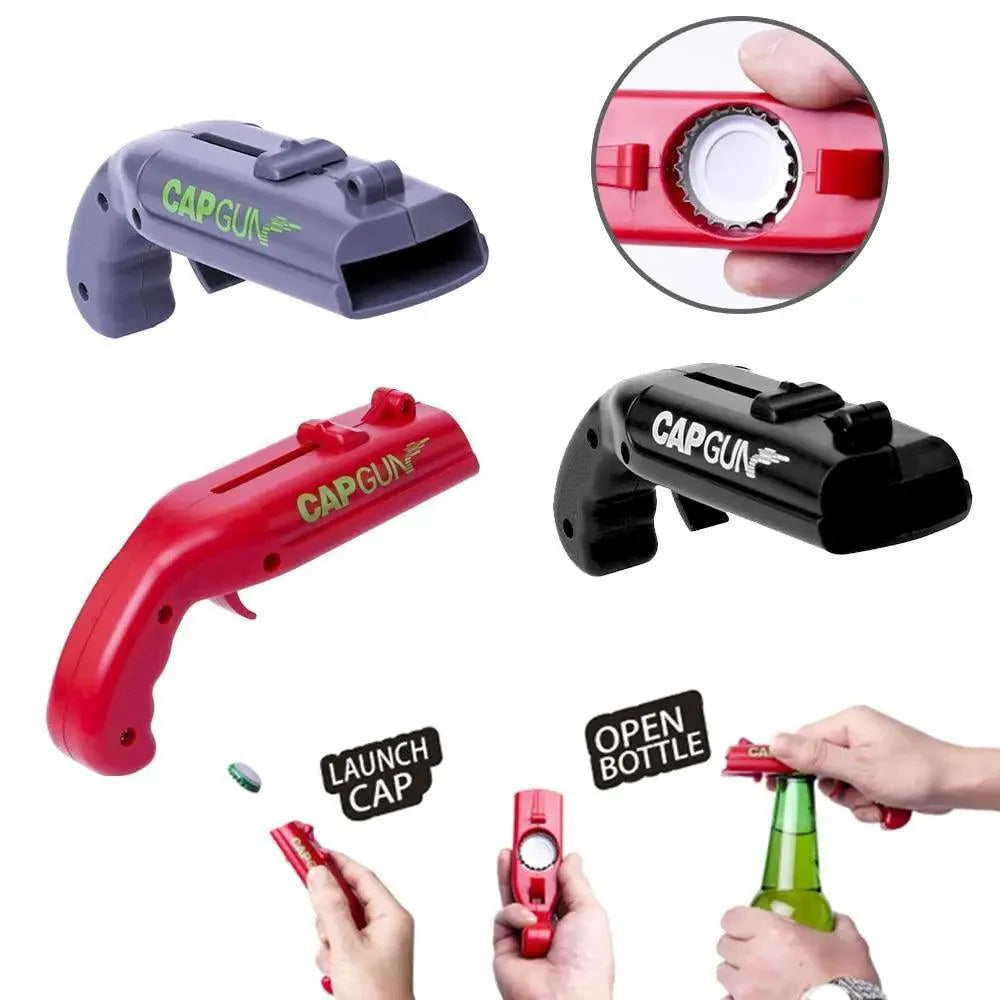 Creative Party Bottle Can Opener Durable Cap Launcher Bar Tool Drink Opening Kitchen Gadget Great Gift Funny Launcher Bottle Opener For Creative Game Party Bar Plastic Bottle Launcher